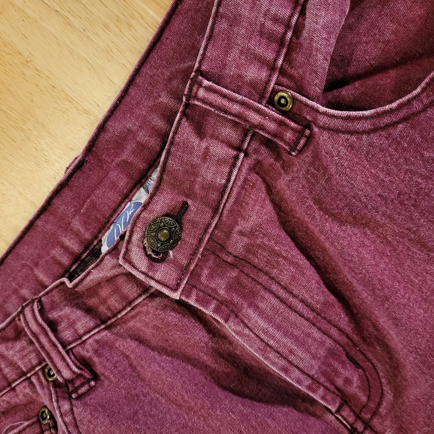 Diane Gilman DG2 Dark Pink Denim Jeans Skinny   32" Waist 25" Inseam
