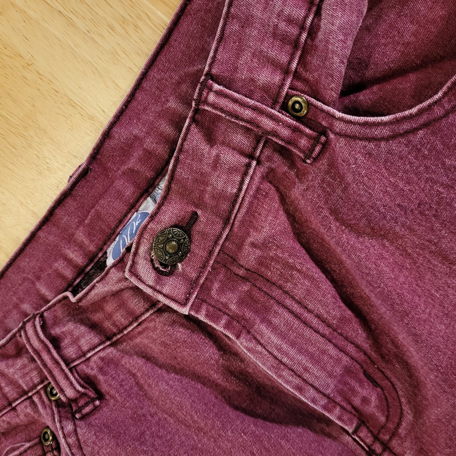 Diane Gilman DG2 Dark Pink Denim Jeans Skinny   32" Waist 25" Inseam