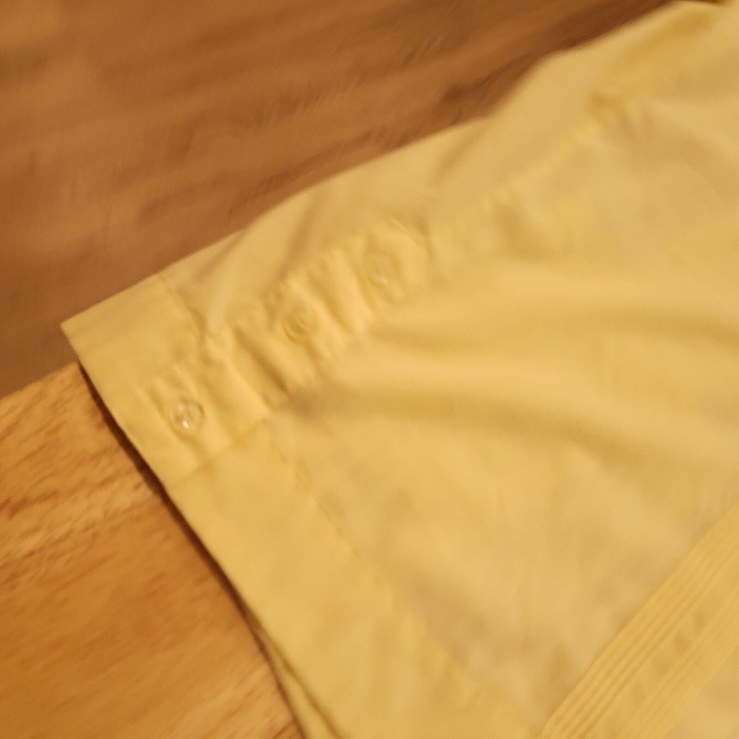 Yellow Guayabera Cuban Cotton Blend Button Down Collared Shirt 27" Pit2pit