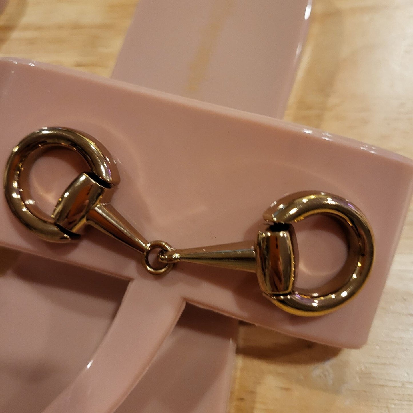 New Without Tag Jeffery Campbell Nude Gold Sandel Jelly USA 10 Eur 41 10"