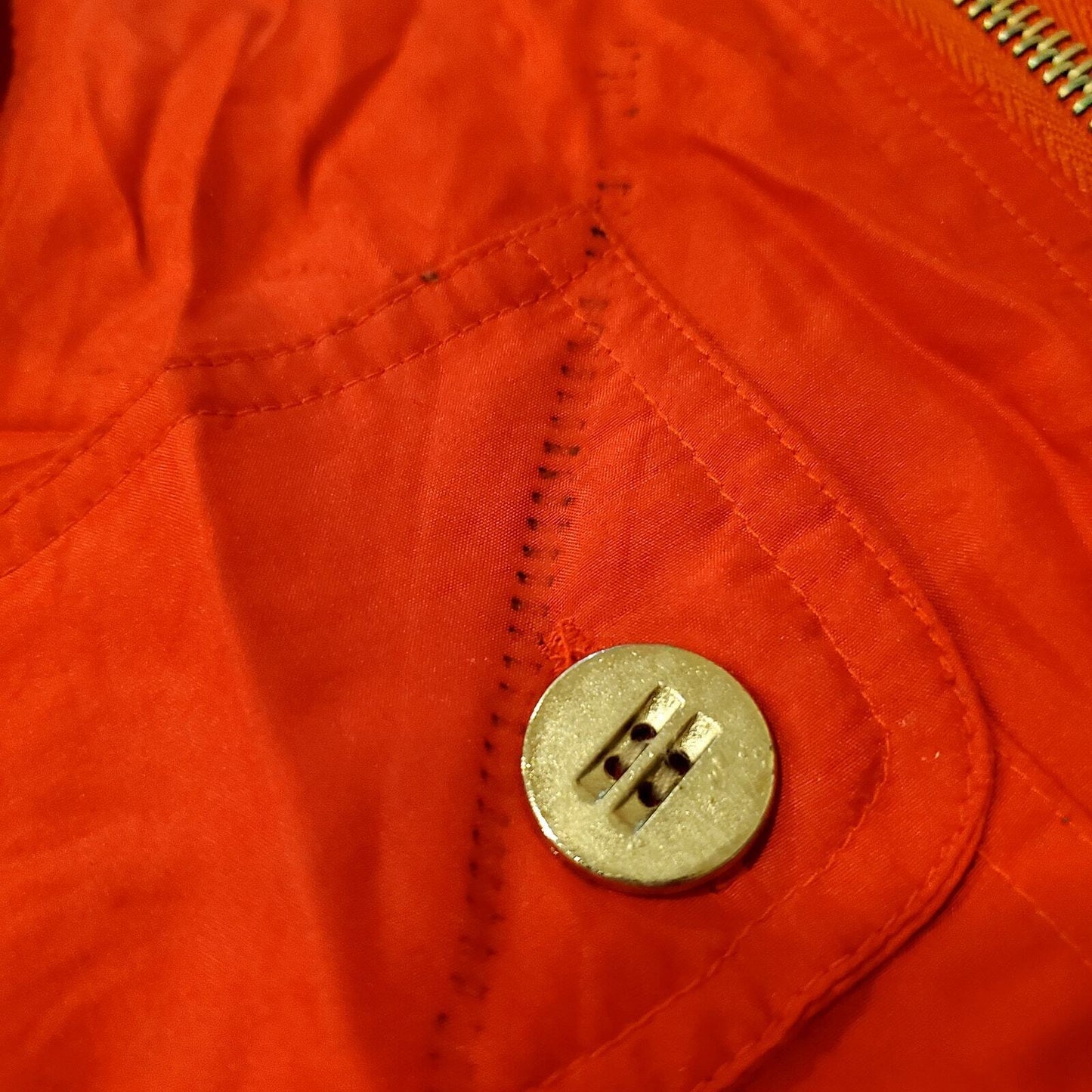 Silk Vintage St. Johns Bay Red Silk Bomber Jacket Contrast Cuff Button Pocket
