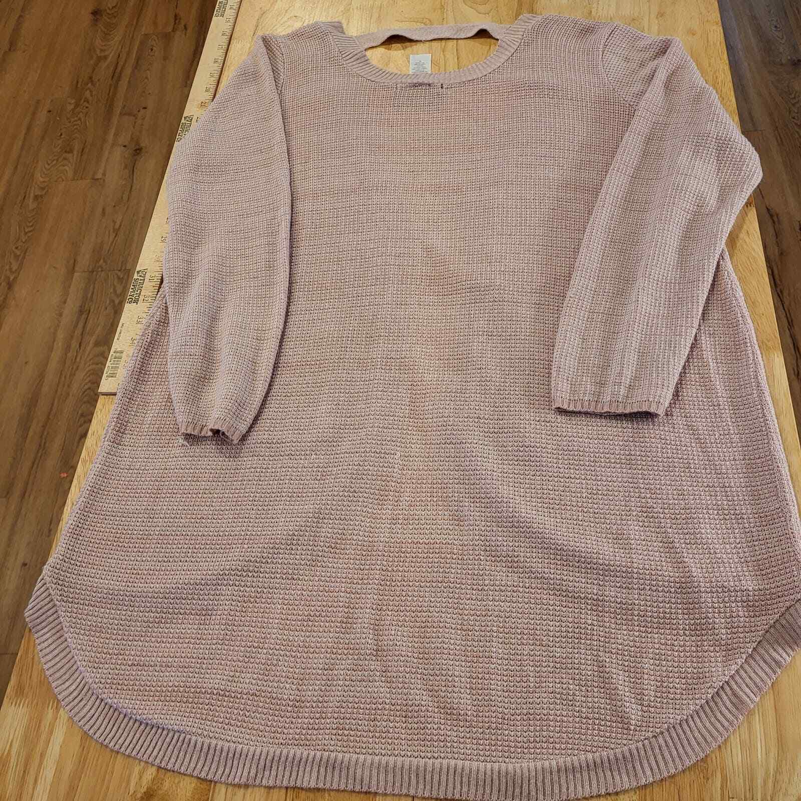 Pink Knit Cardigan Back Cutout Curved Hem Long Sleeve Balletcore