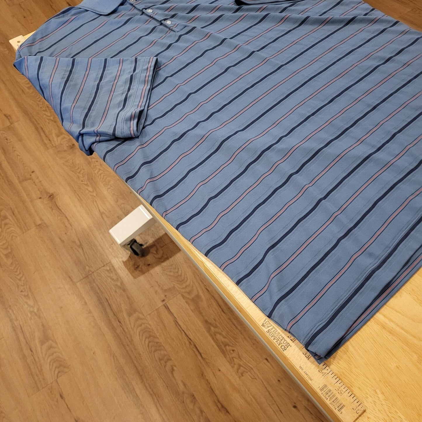 Nike Golf Polo Blue Striped XL 27" pit to pit 