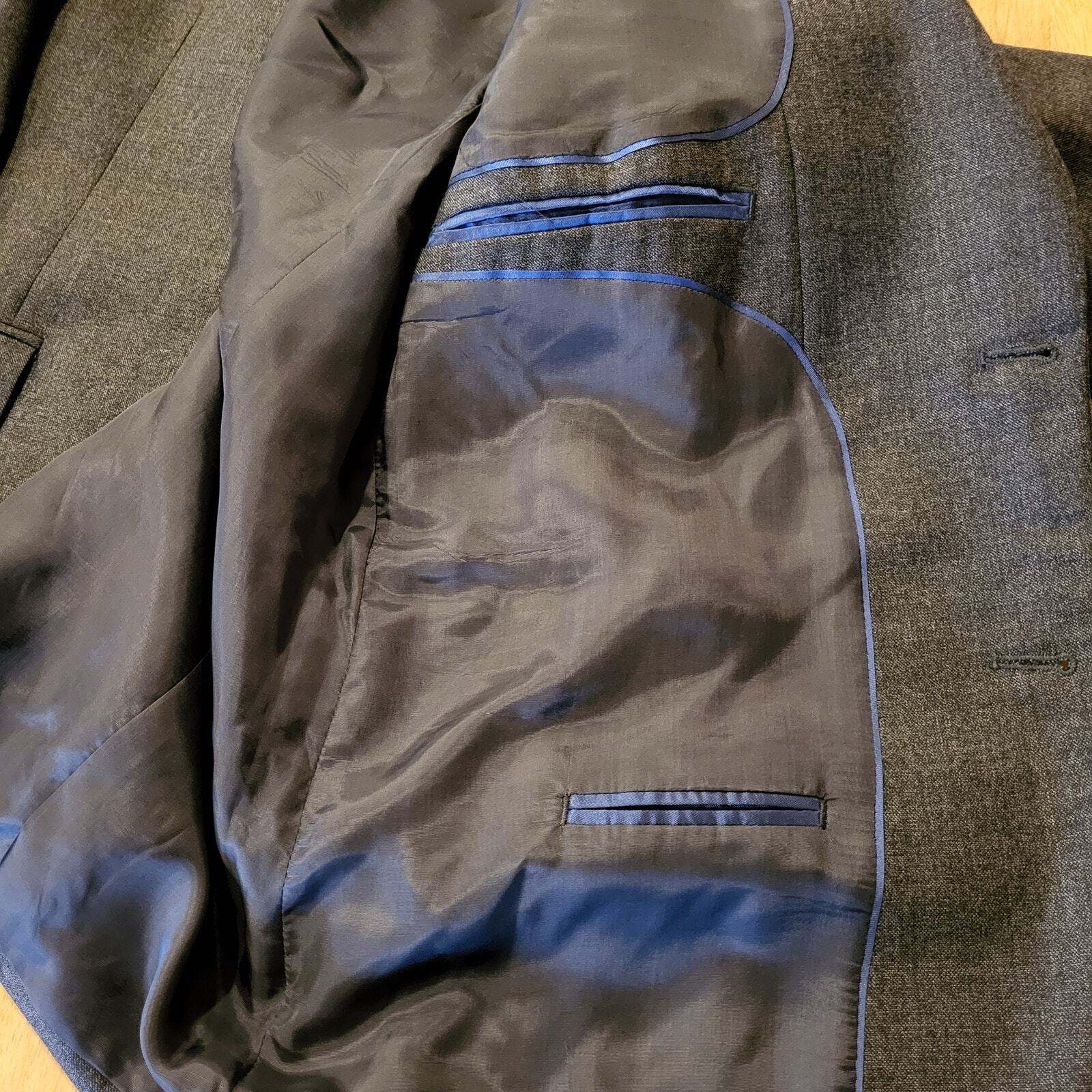 Alexandre London Savile Row Dark Gray Sport Coat Suit Jacket 22" P2P 29" Long 