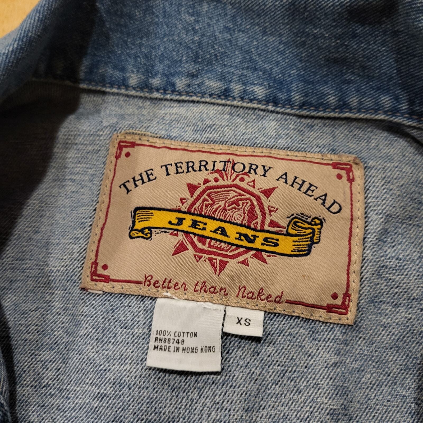 Territory Ahead Denim Jean Jacket 100% Cotton XS 19" P2P