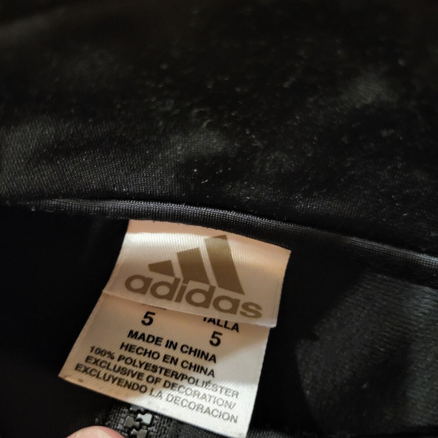 Adidas 3 Stripe Kids Zip Front Soccer Jacket Back Detail Size 5