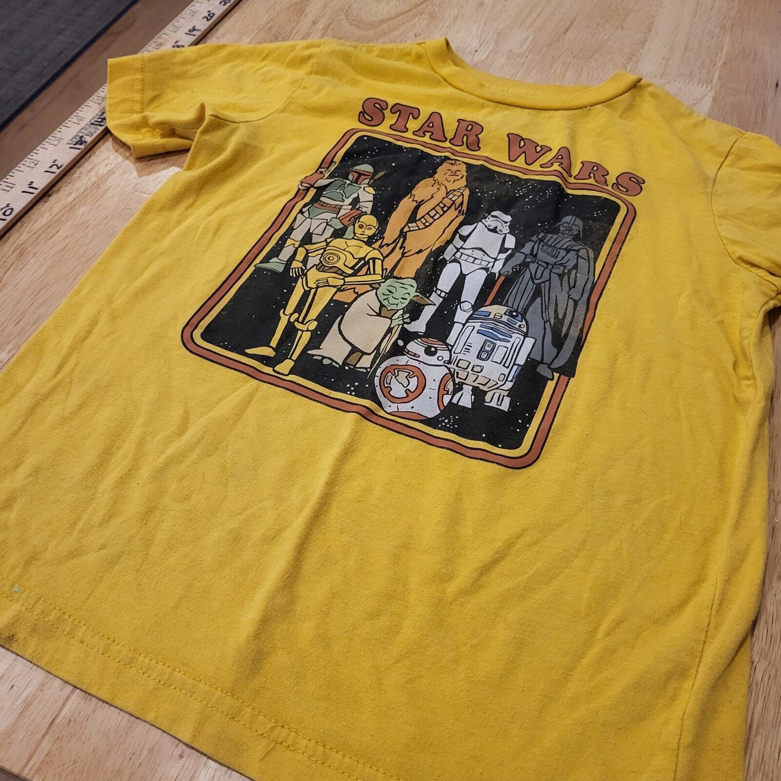 Star Wars Yellow Kids Medium Tshirt Cotton Blend Short Sleeve