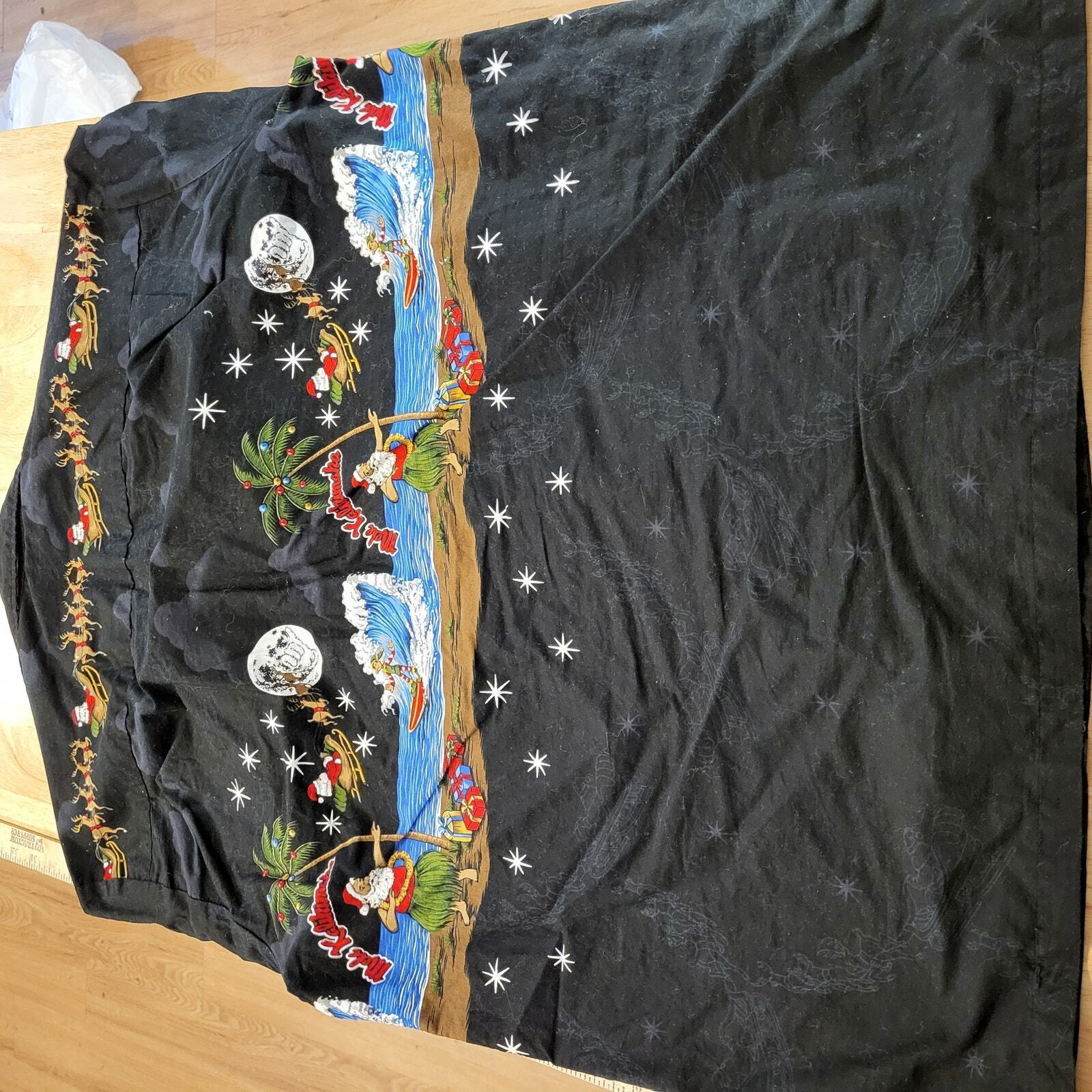 Pacific Legend Made in Hawaii Usa Christmas Santa Short Sleeve Button Down