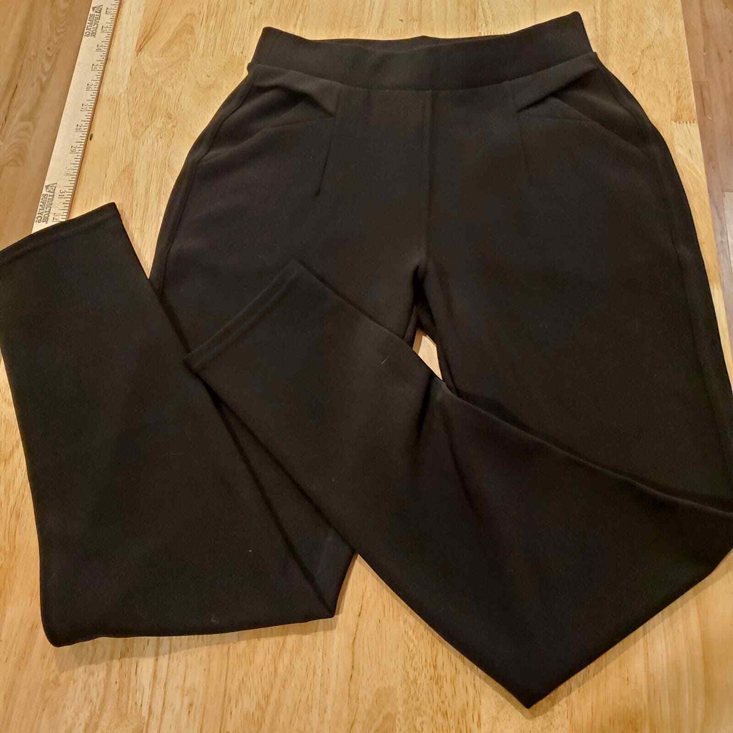 Black Indero Cigarette Pant With Unique Pocket Detail Stretch S/M