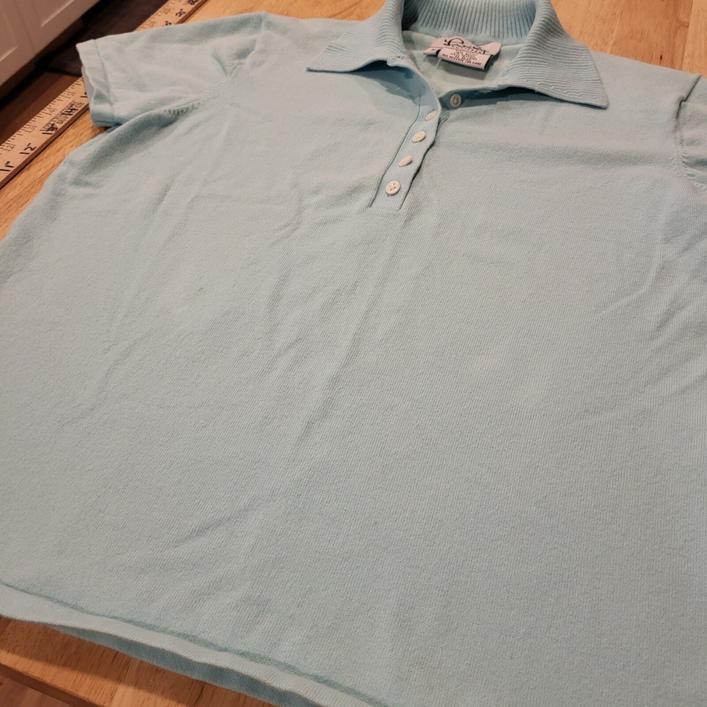 Lilly Pulitzer Cotton Blend Medium Blue Golf Polo Knit Collared Short Sleeve