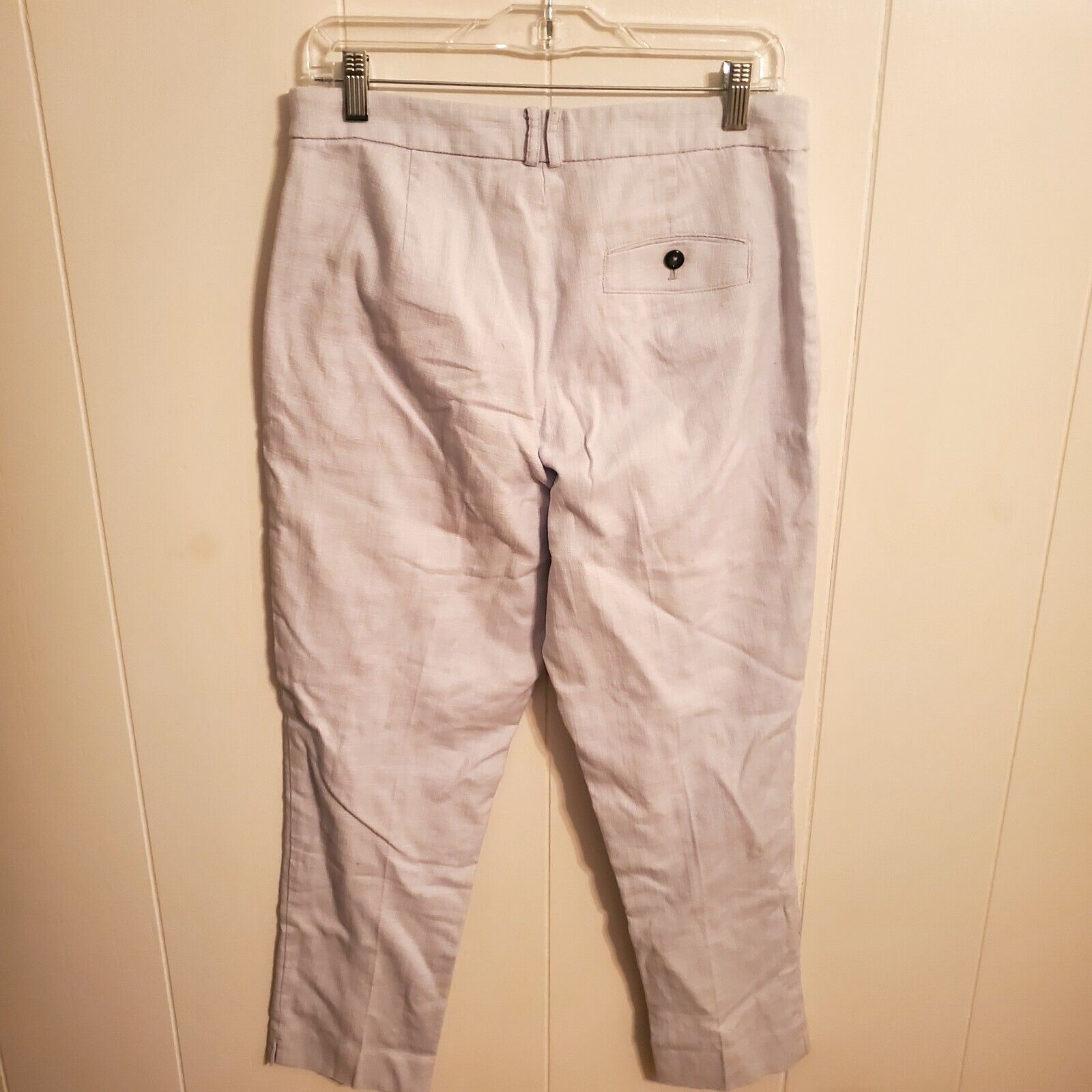 Anthropology The Essential Slim Pant Beige  Size 8 32" Waist 11" Rise 27" Inseam