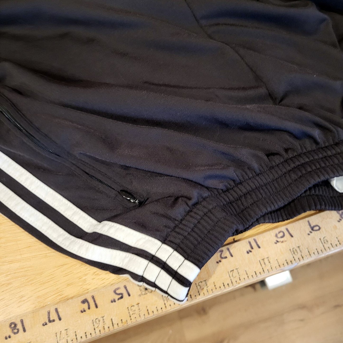 Adidas Extra Large Black Break Away Track Pants Elastic Waist Snap Stripe white