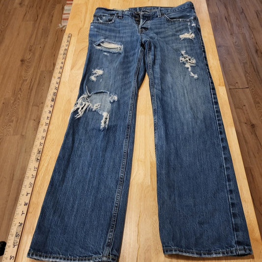 Hollister 31x30 Medium Wash Distressed Denim Jeans 