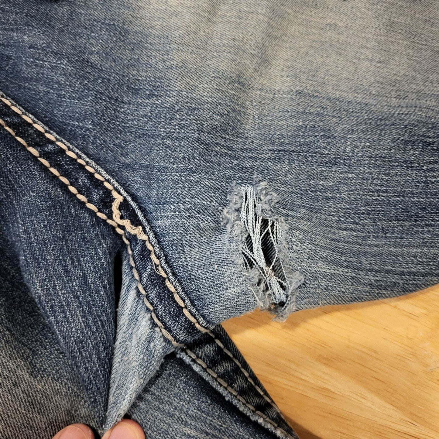 Vintage Dollhouse Jeans 40" Waist Ripped Crotch Damaged Y2K Craft