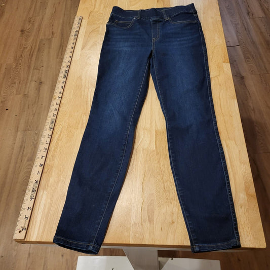 Spanx Skinny Jeans Small Medium Dark Wash Elastic Waist Slimming Compression