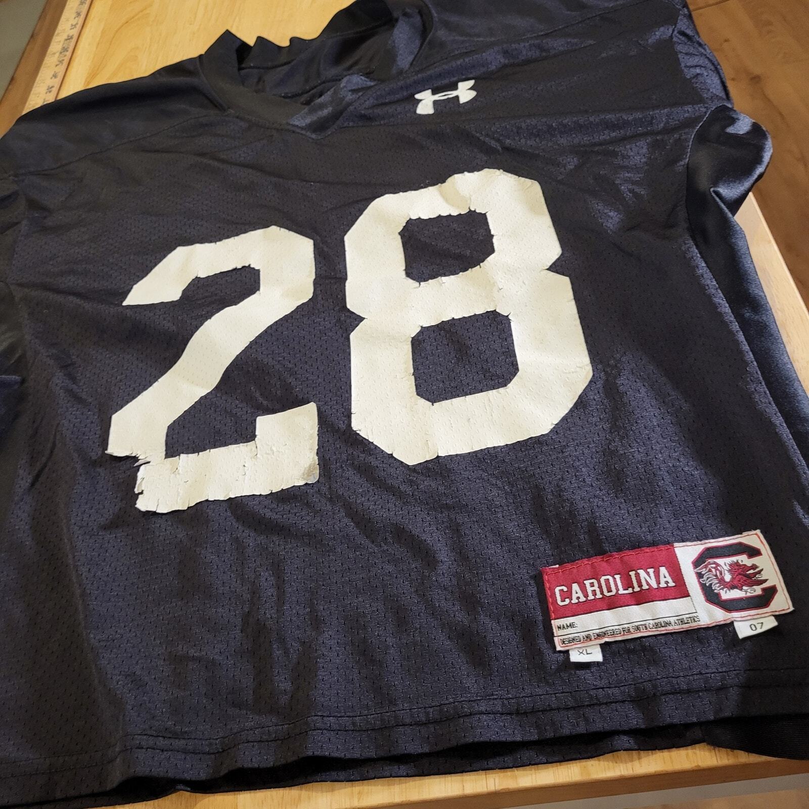 South Carolina Gamecocks Practice Jersey #28 Heavily Worn Black Extra Large 