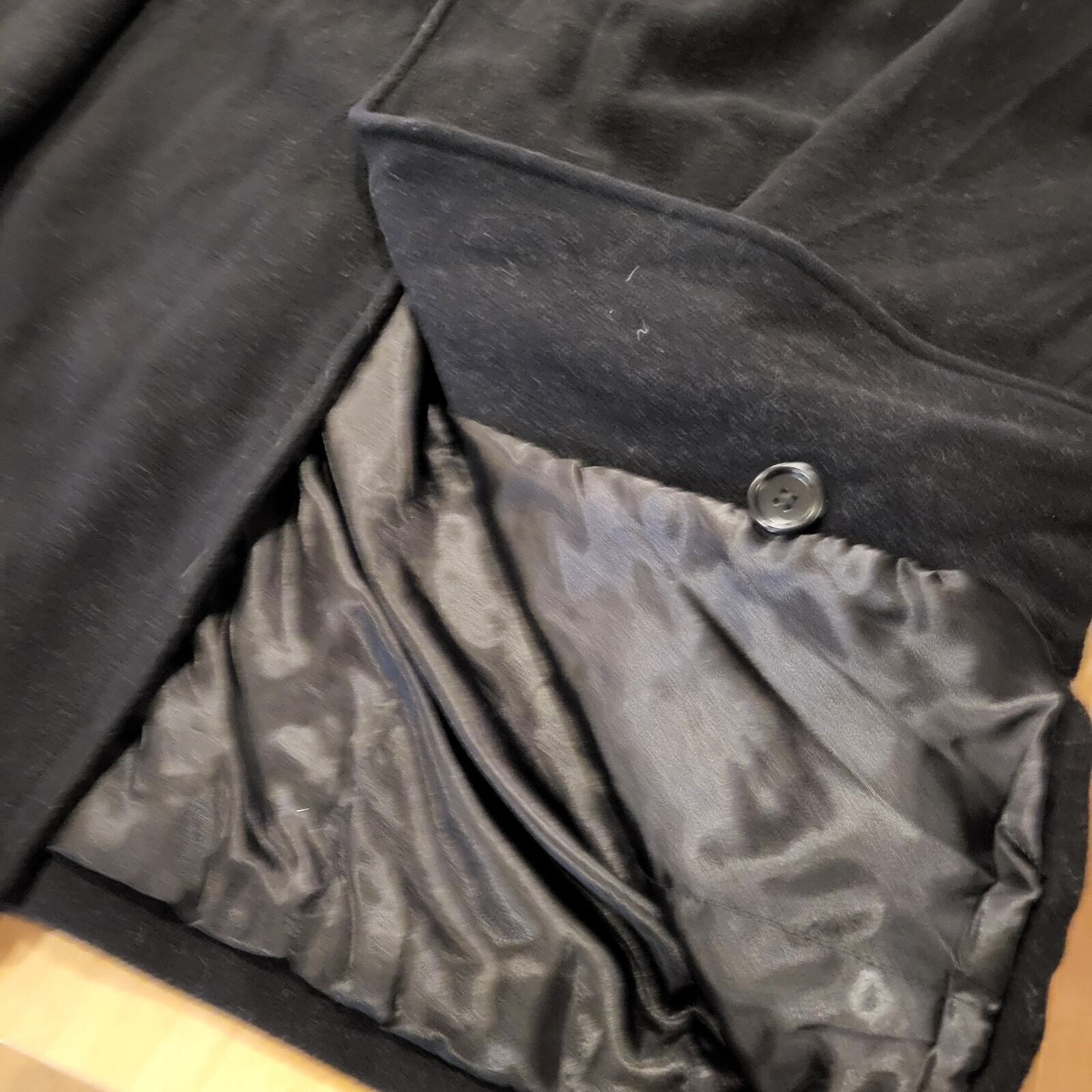 Black Wool Cashmere Banana Republic Pea Coat 25" P2P 34" Long Large