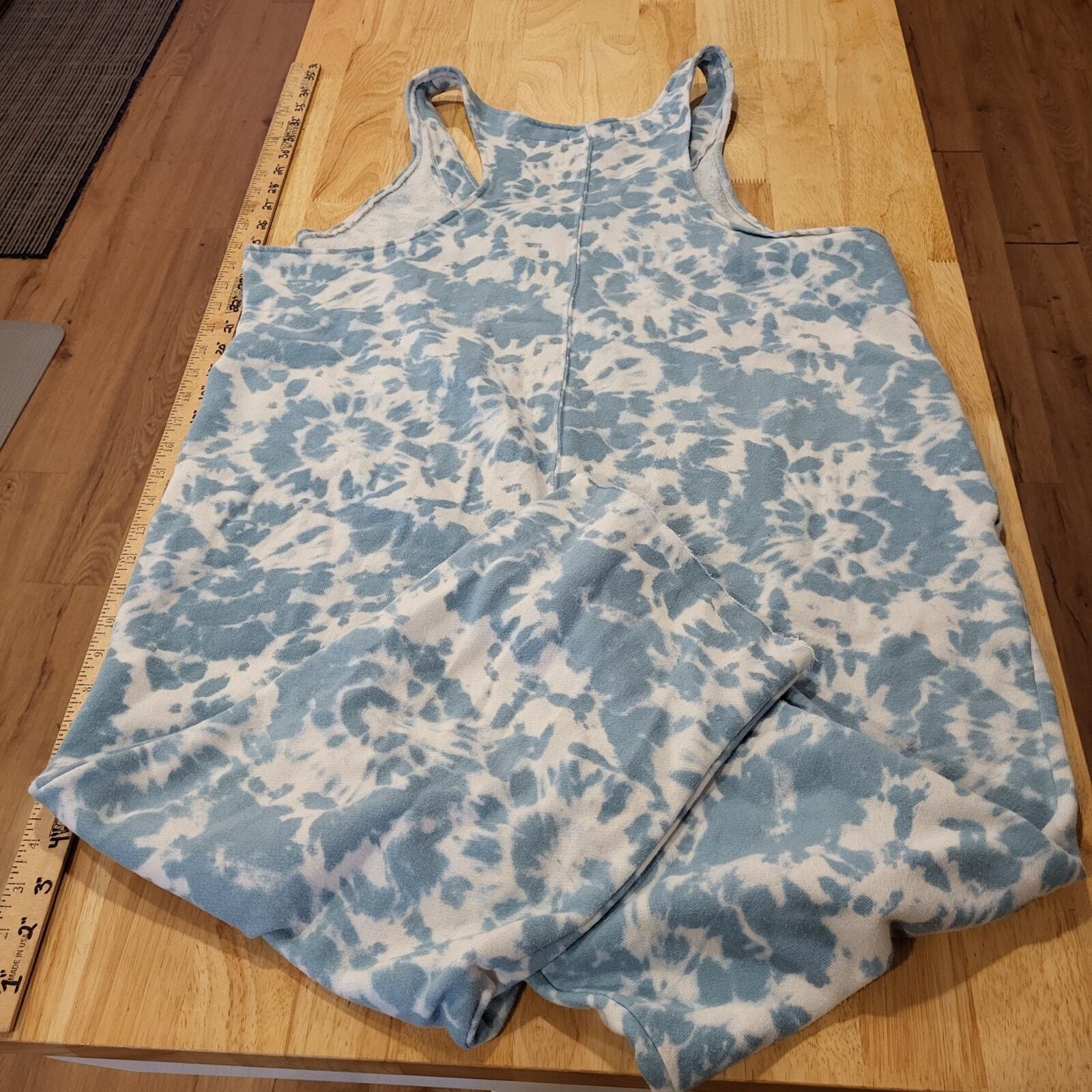 Colsie Blue Tie Dye Jersey Sweatpants Overalls XL 21" P2P (See photo for Spot)