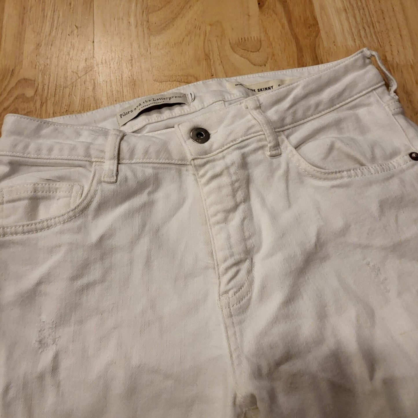 Anthropologie Pilcro & The Letterpress White High Rise Skinny Jeans 28 Waist Ins