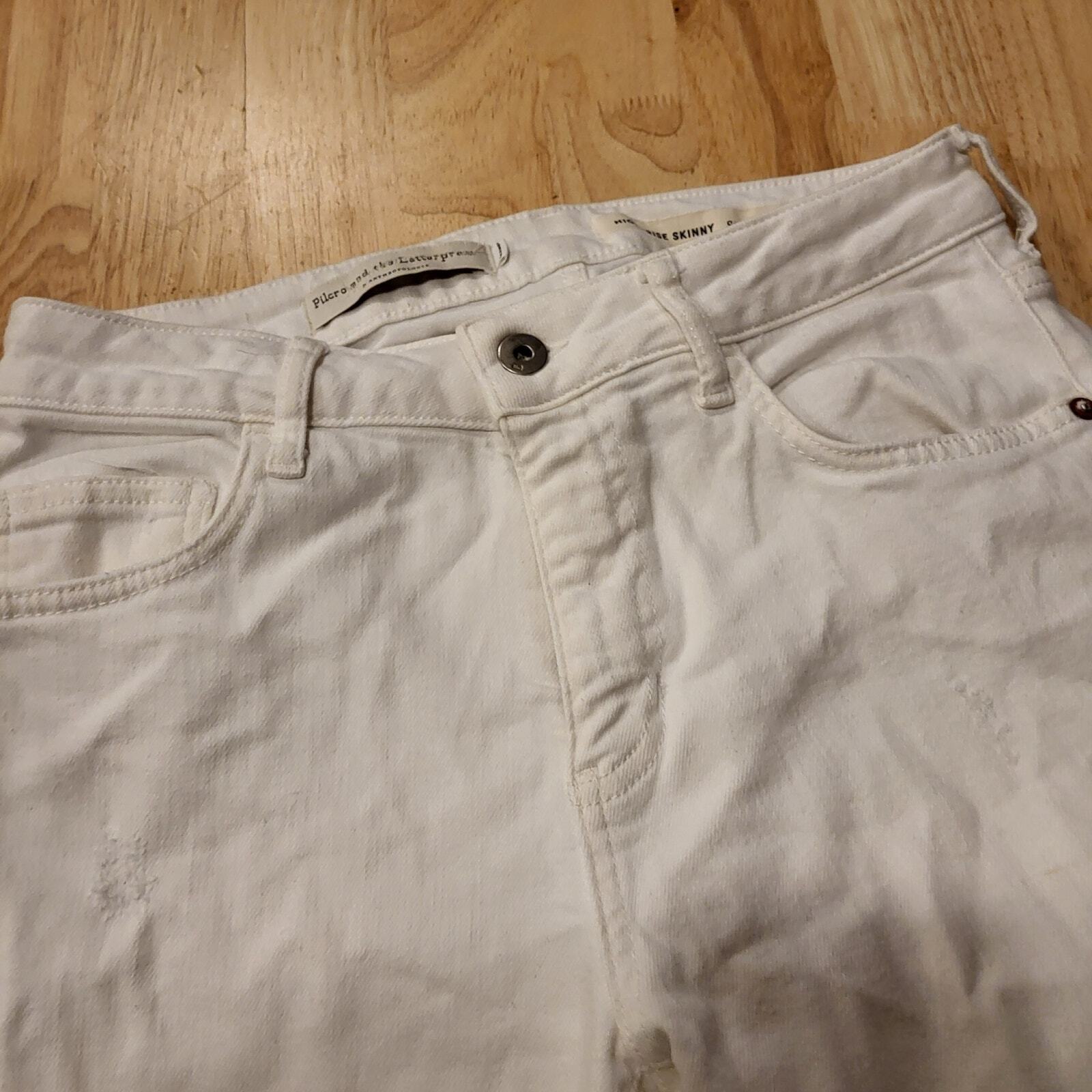 Anthropologie Pilcro & The Letterpress White High Rise Skinny Jeans 28 Waist Ins