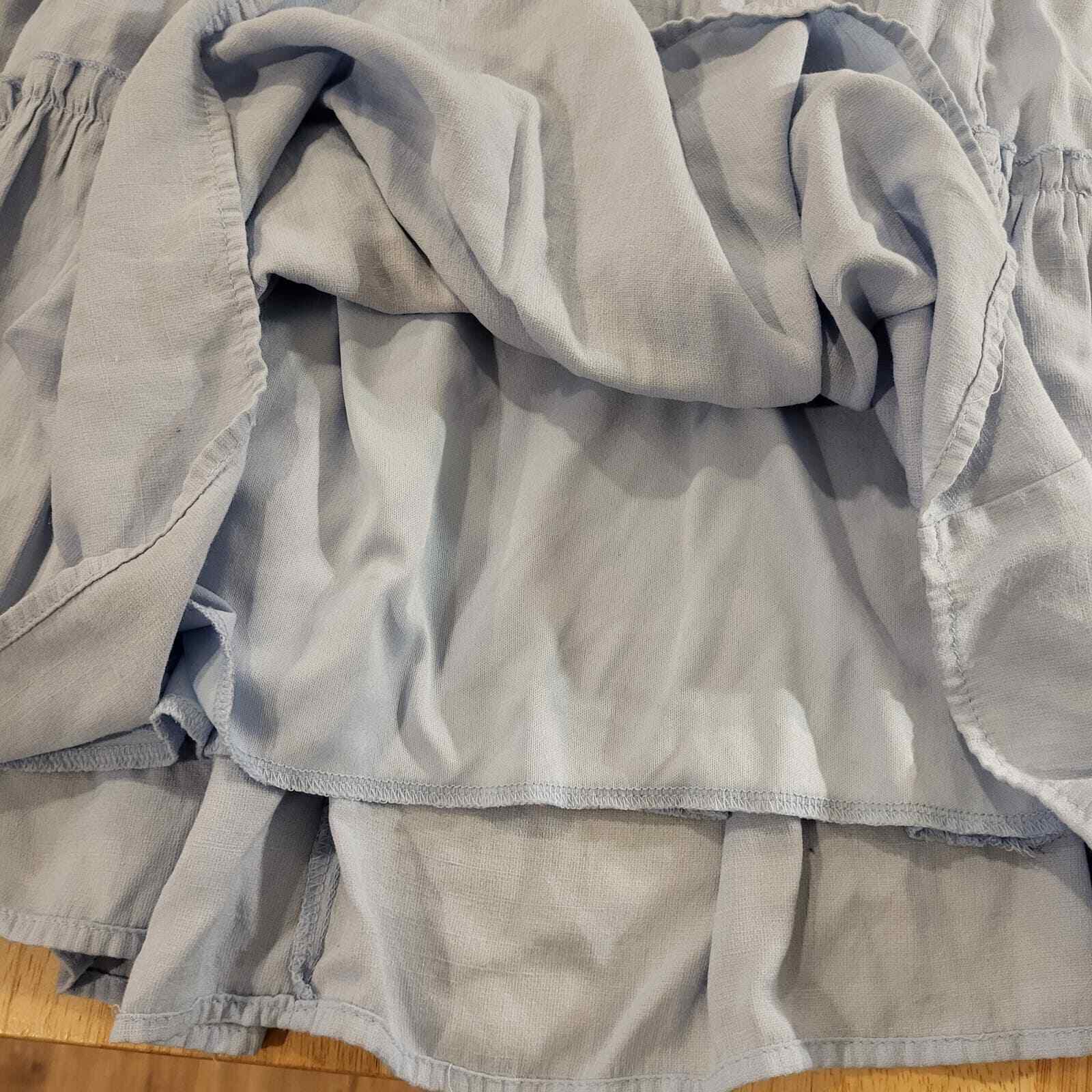 Light Cornflower Blue Lined 2 Tiered Mini Dress Tie Shoulder Adjustable Straps