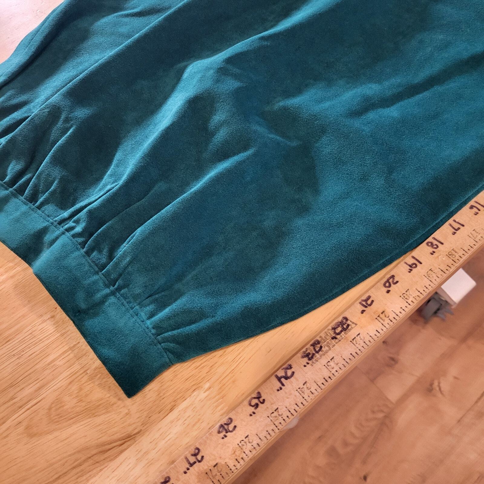 Vintage Suede Pencil Skirt Turquoise 24" Waist 27" Long
