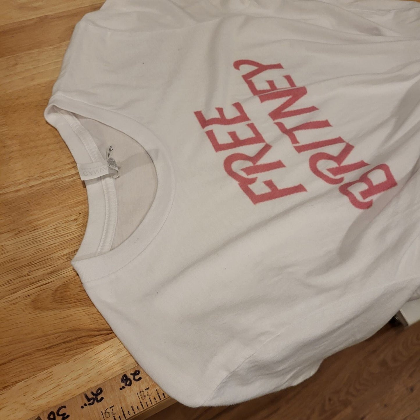 Free Britney Bella  + Canvas White Tie Front T-Shirt Large Pink
