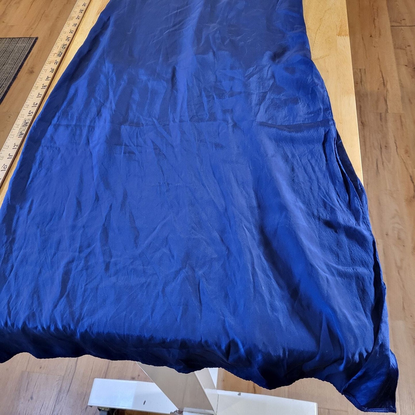 Alice & Trixie Blue Spaghetti Straped Maxi Dress Side Slit Racer Back 16" P2P