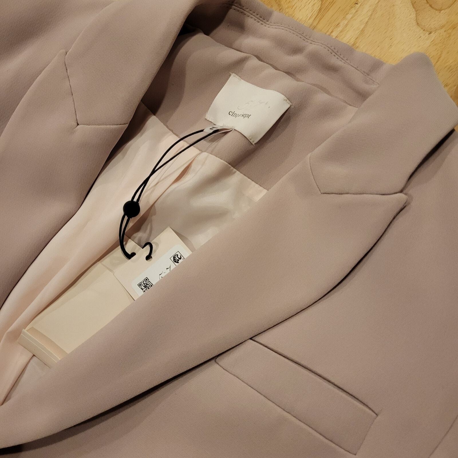 Cinq a Cept Pink Salt Candace Beaded Blazer Size 6 18" Pit 2Pit