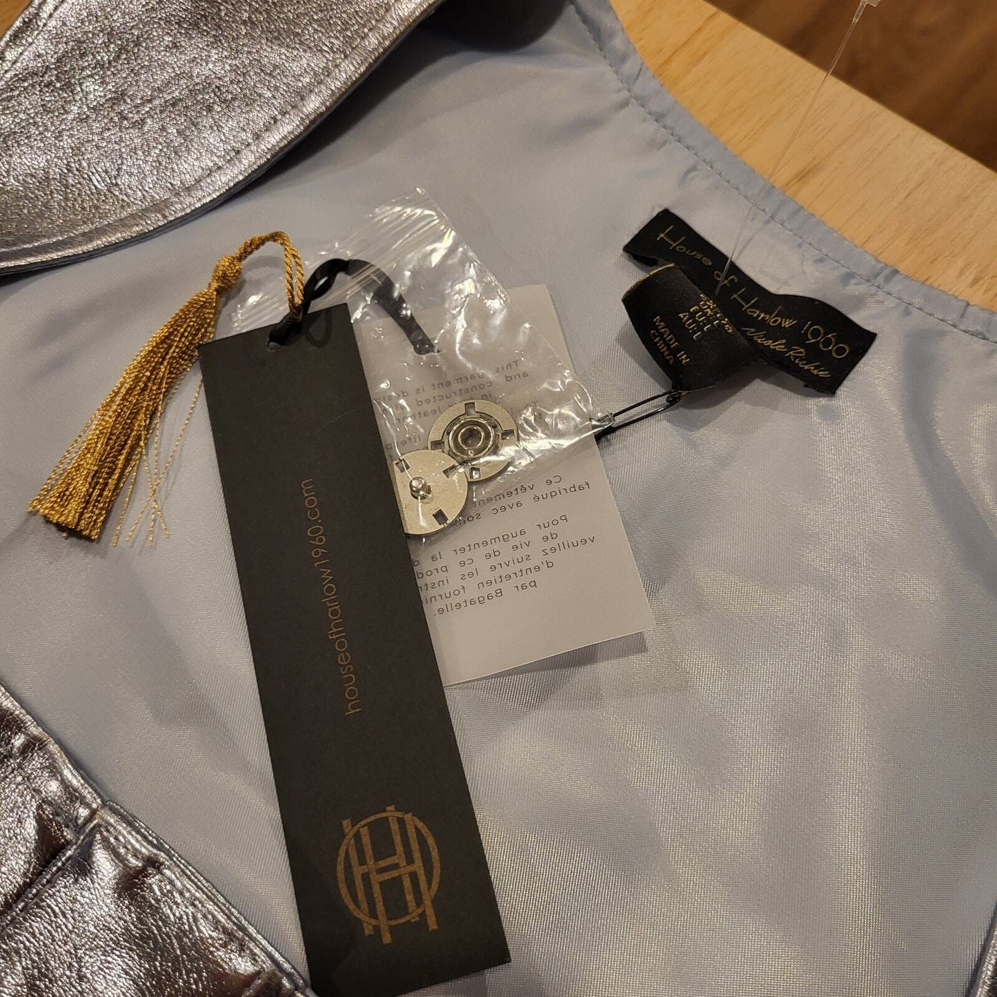 Nwt House of Harlow metallic pleather skirt & top set Large 32" Waist 19" p2p