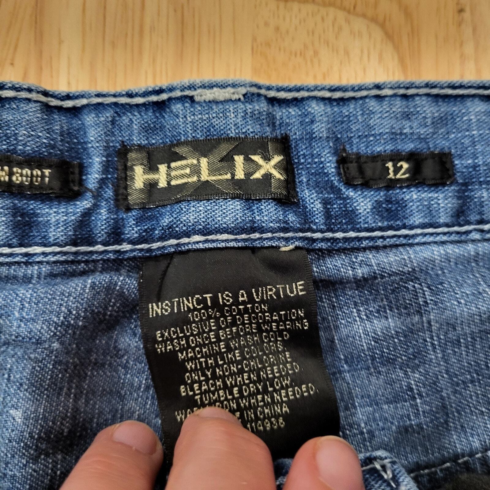 Helix Iron Cross Pocket Slim Boot Cut Jeans 10 Y2k 90's Vintage Goth Punk Emo