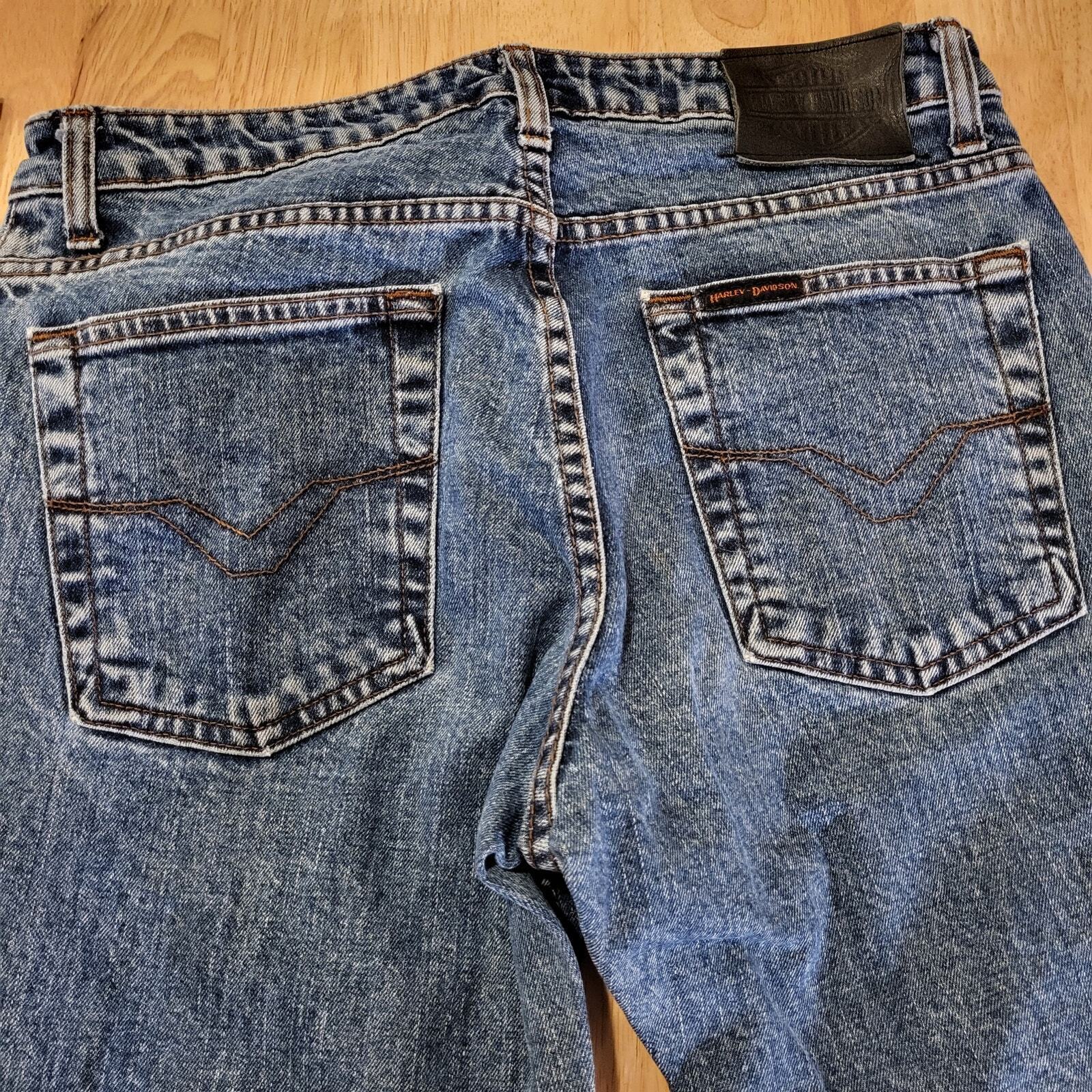 Harley Davidson Size 8 Boot Cut Medium Wash & Weight Denim Jeans 
