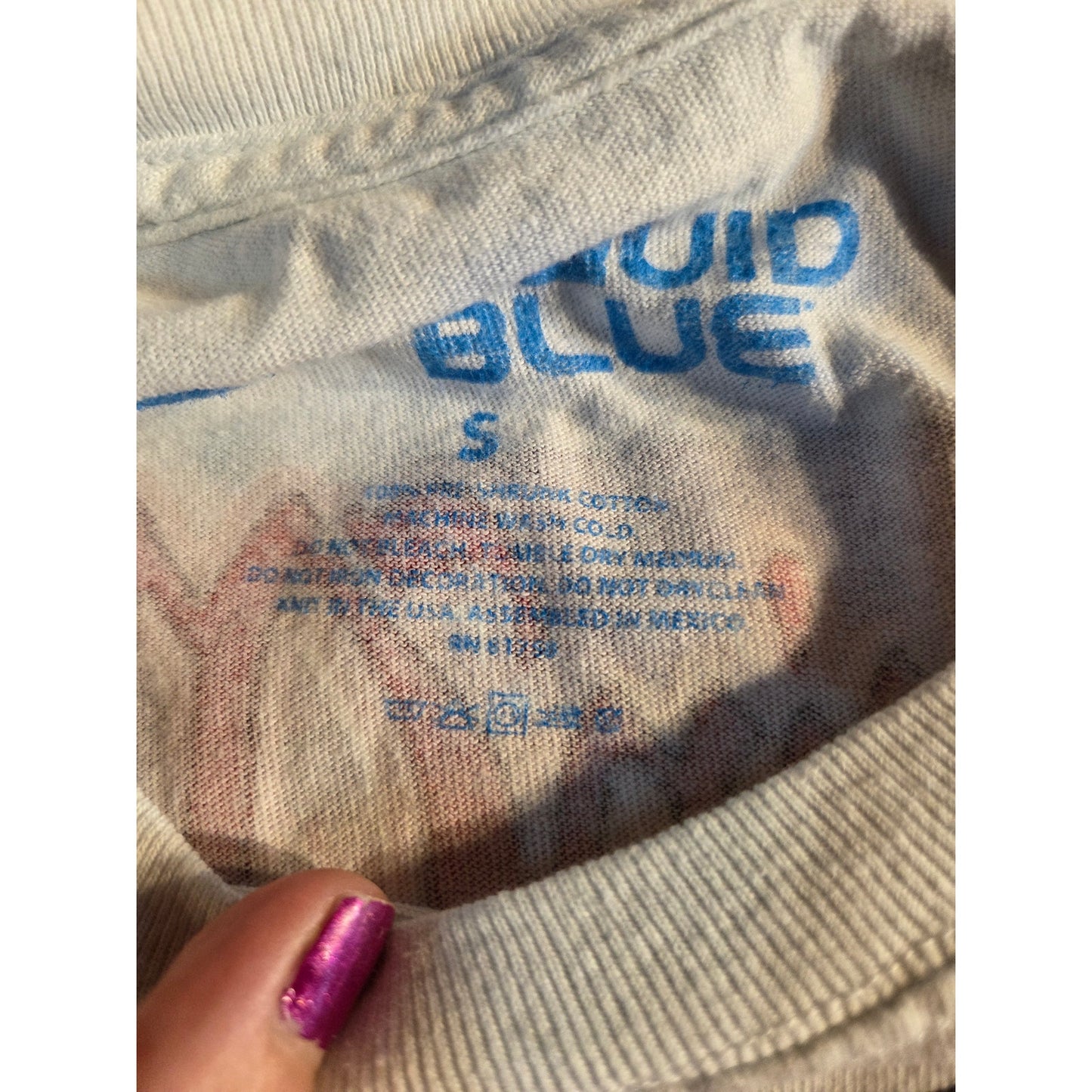 Vintage Liquid Blue Tie Dyed The Grateful Dead Terrapin Moon Sm Purple Blue