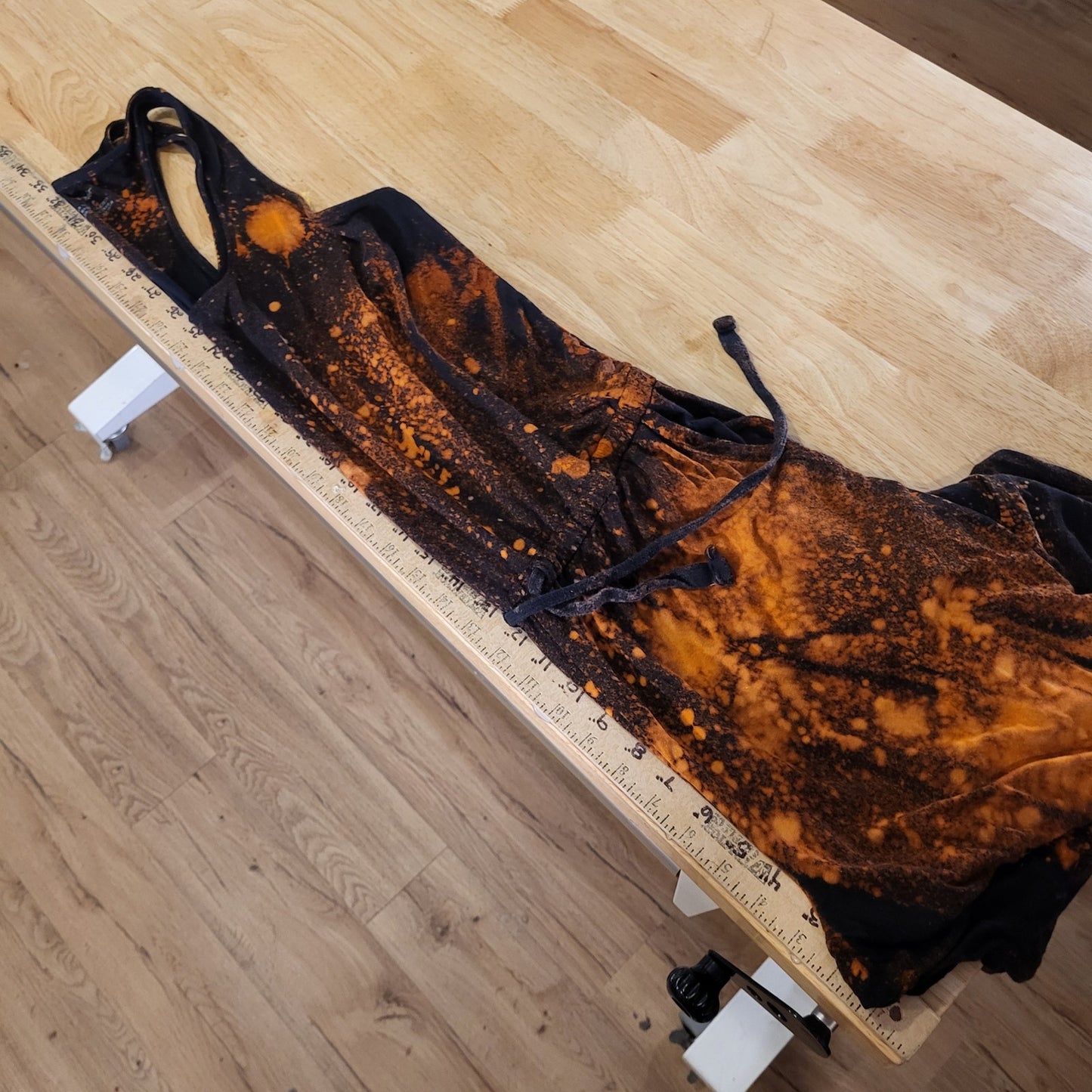 Aerie size small racerback tank jumpsuit bleach dyed black and orange Jersey