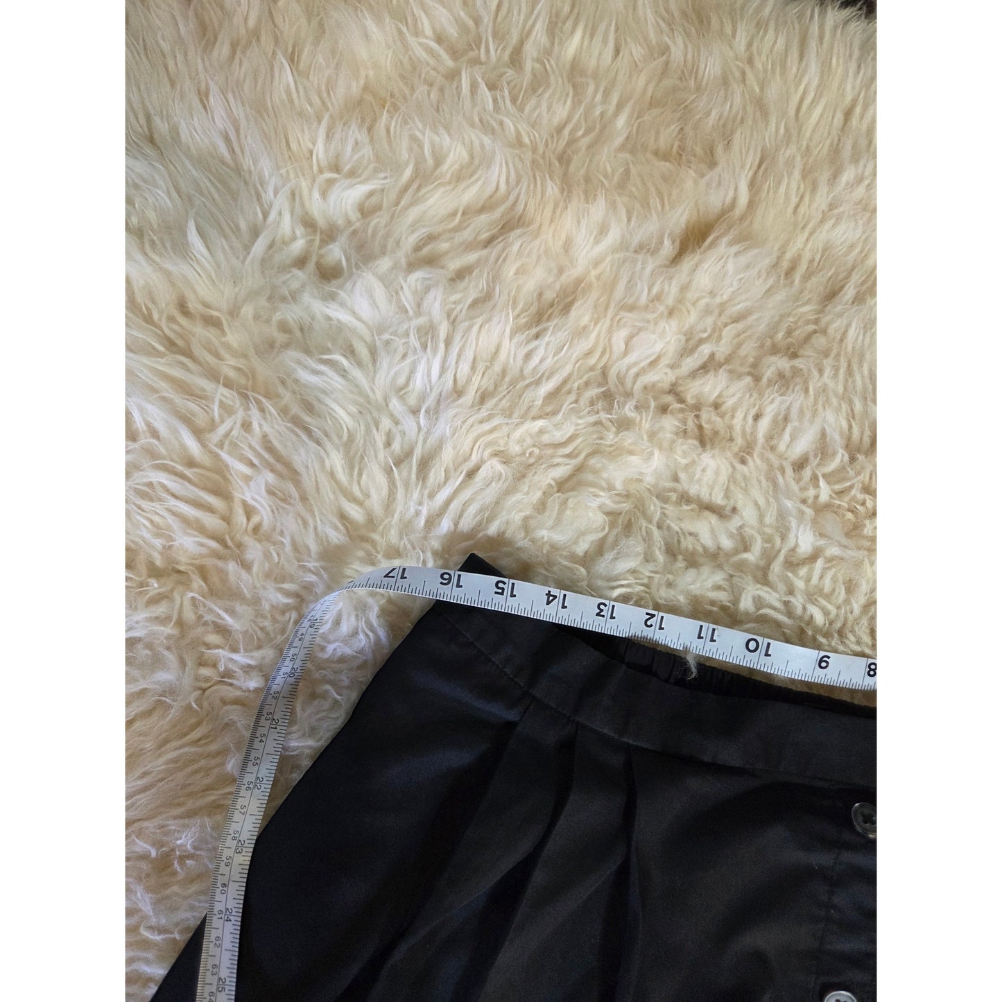 Banana Republic Black Cotton A Line Elastic Waist Skirt Button Pockets Large