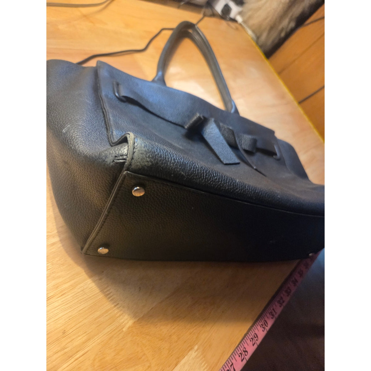 Large Kate Spade leather purse bow detail black pebbled