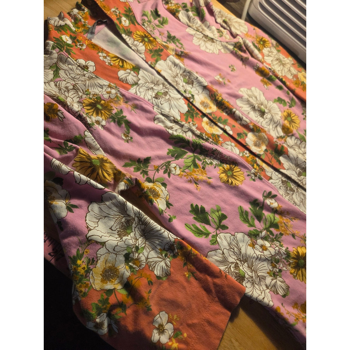 Isaac Mizrahi Jersey knit floral robe cotton XS