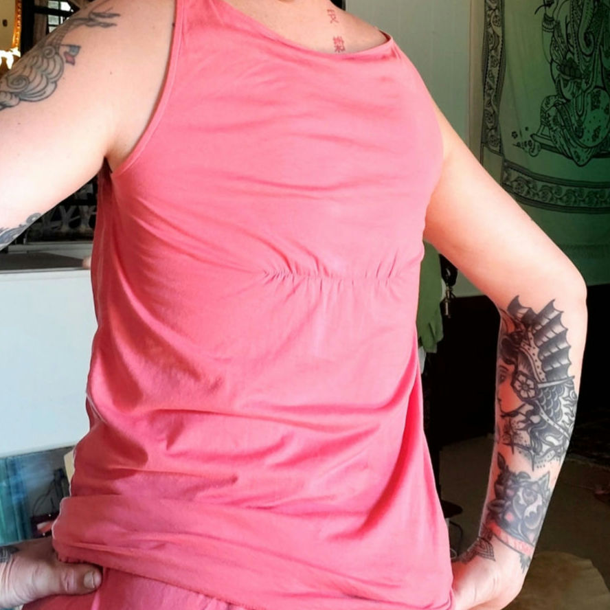 Massimo Dutti Pink Salmon Silk Tank Top Shirt Blouse Size Small