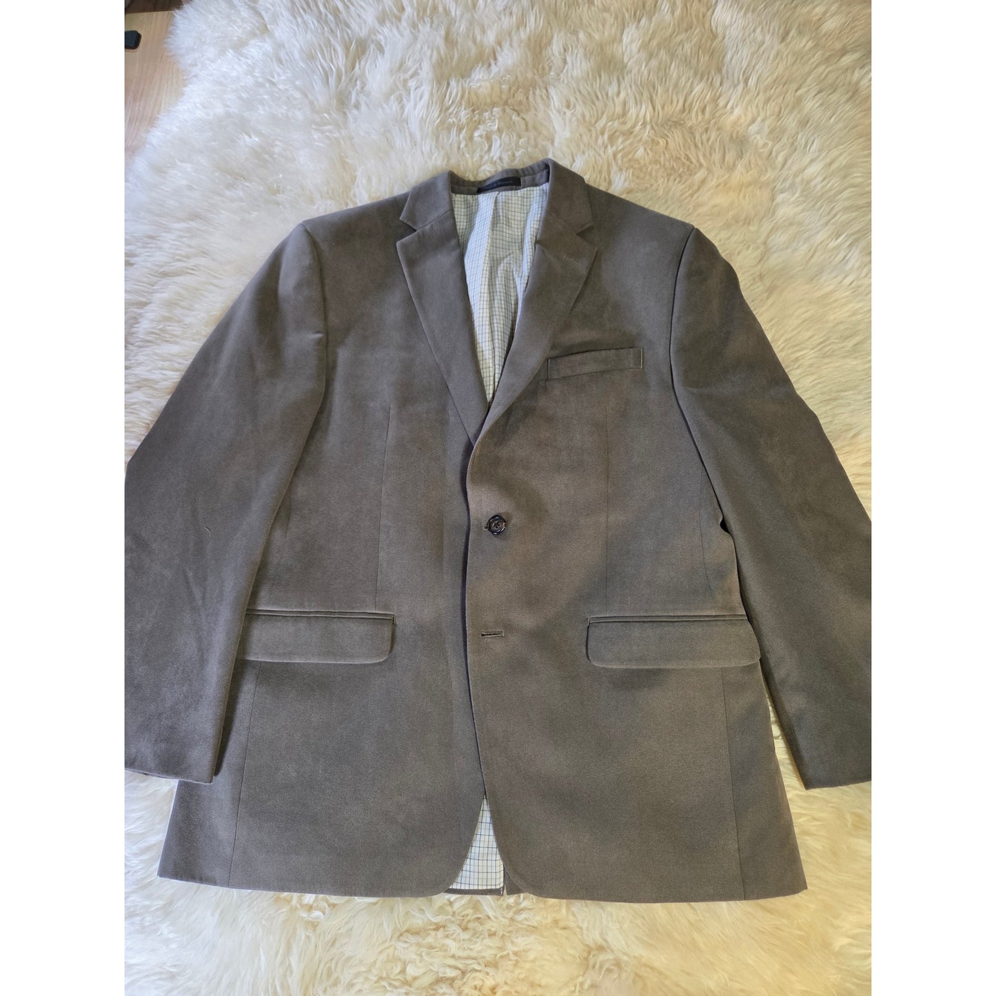 Polo Ralph Lauren Gray Beige Sport Coat Blazer Suit Jacket 22" P2P 31" long