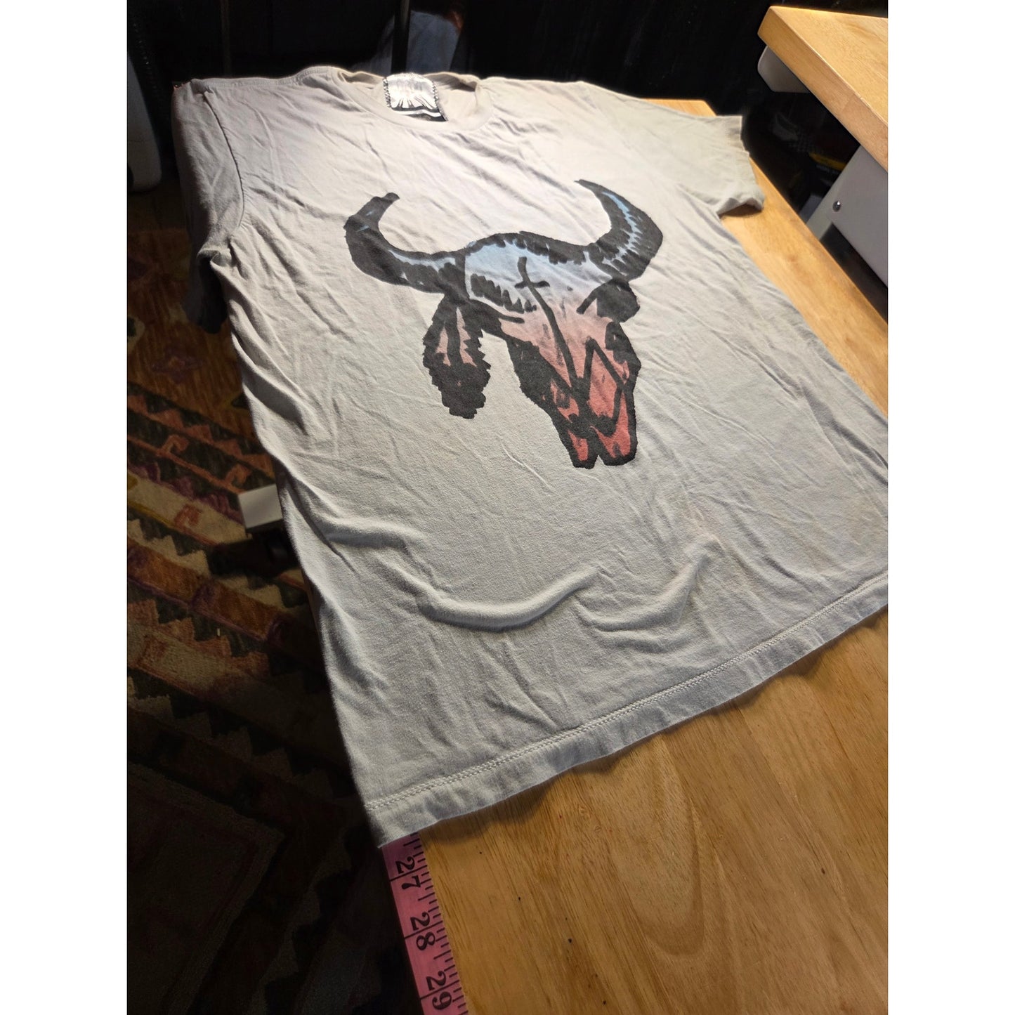 Kid Dangerous Grime Couture Bull Skull T-Shirt L 20" P2P
