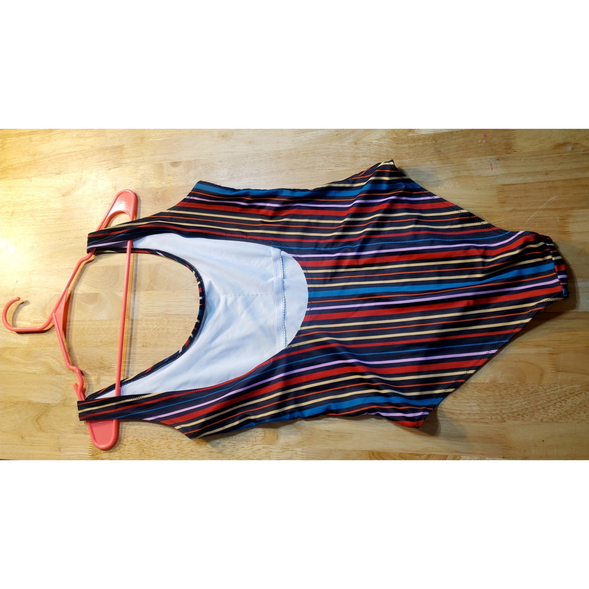 UNBRANDED PRIMARY COLOR STRIPED ONE PIECE BATHING SUIT SMALL