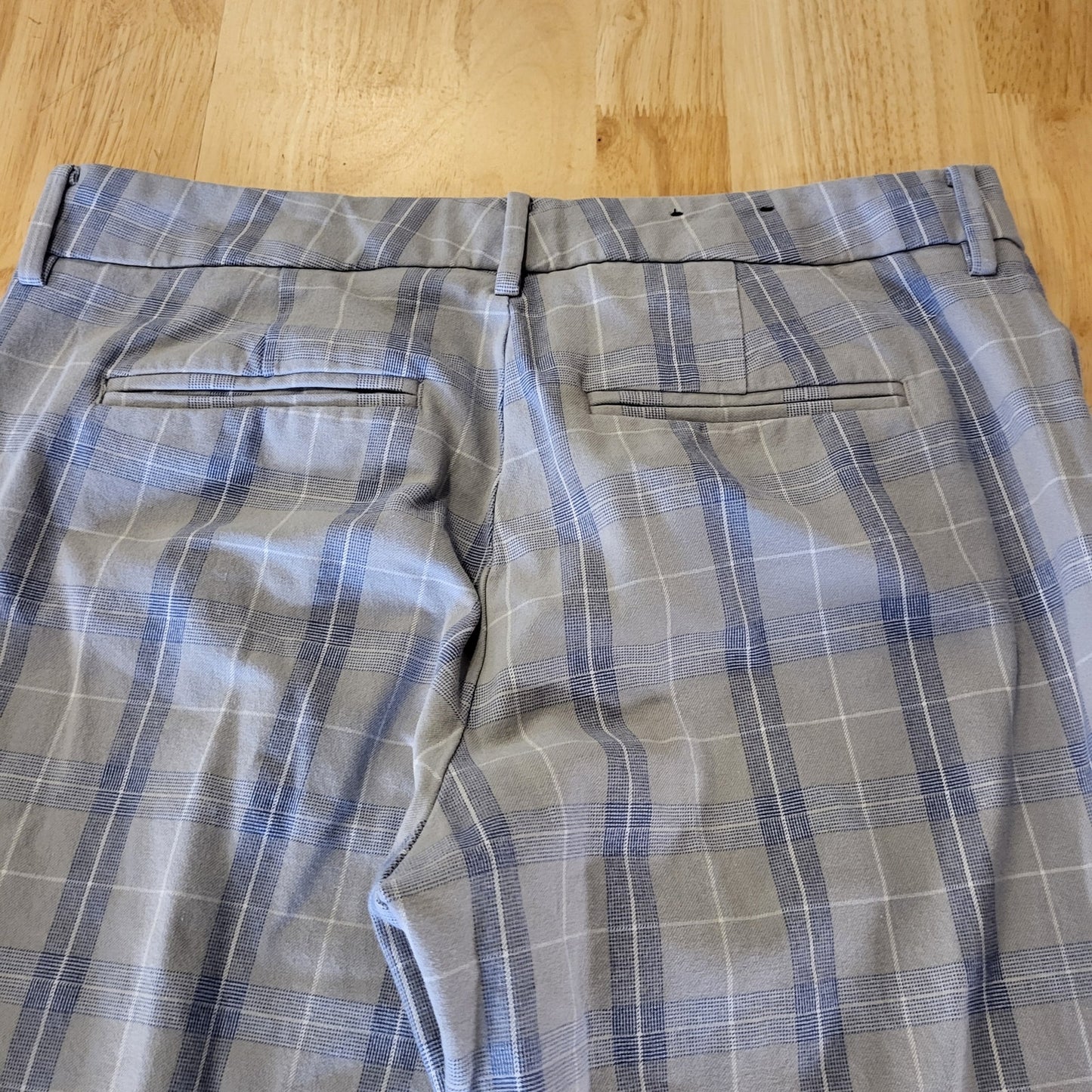 41 Hawthorn Gray Plaid Straight Pants Cotton Viscos Size 8
