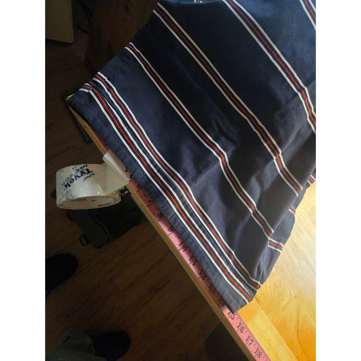 J.Crew pencil skirt red white and blue striped cotton short size 6 invisible zip