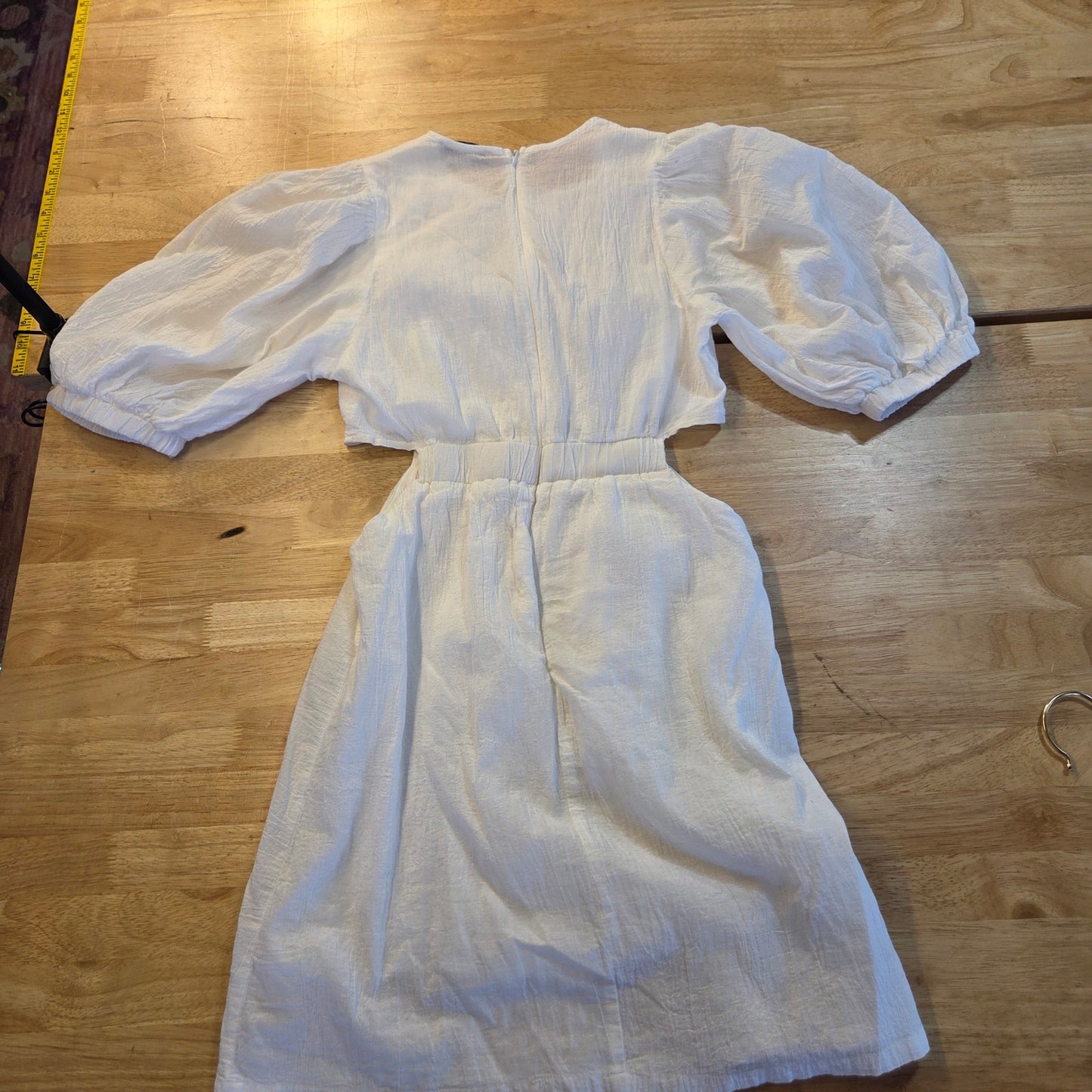 HFYVE  Jersey knit cut outside elastic mini dress white cotton size medium