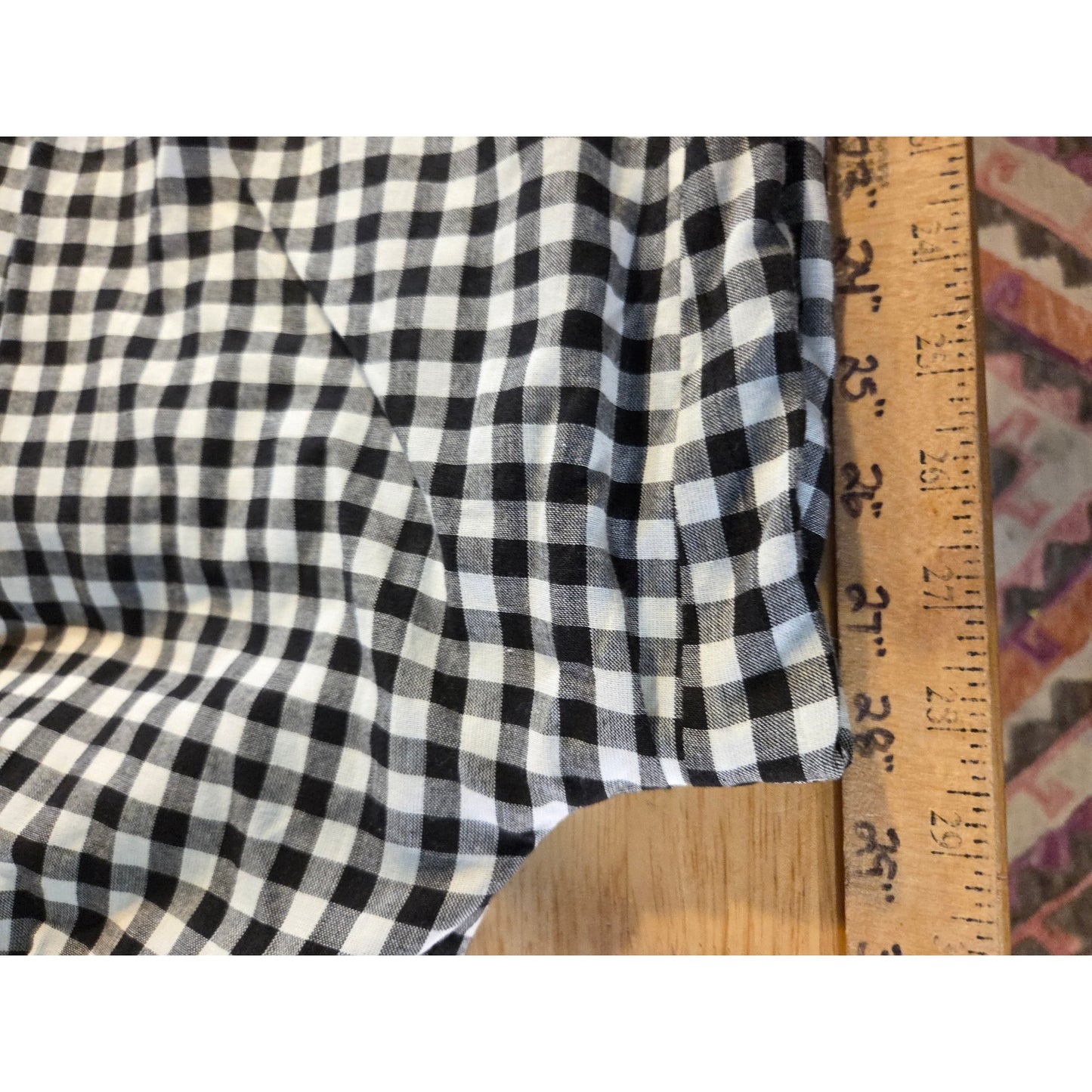 Boston Proper Black & White Gingham Sleeveless Princess Neckline Linen Jumpsuit