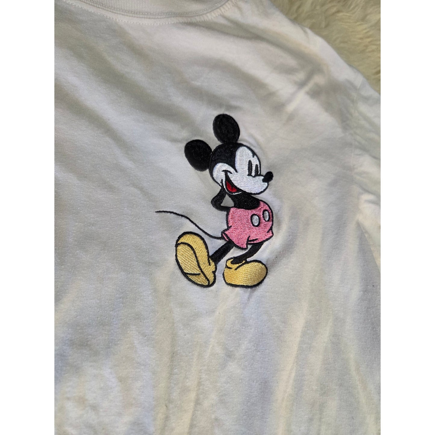 Disney Mickey Mouse Keep going keep Growing T-shirt Beige large cotton blend