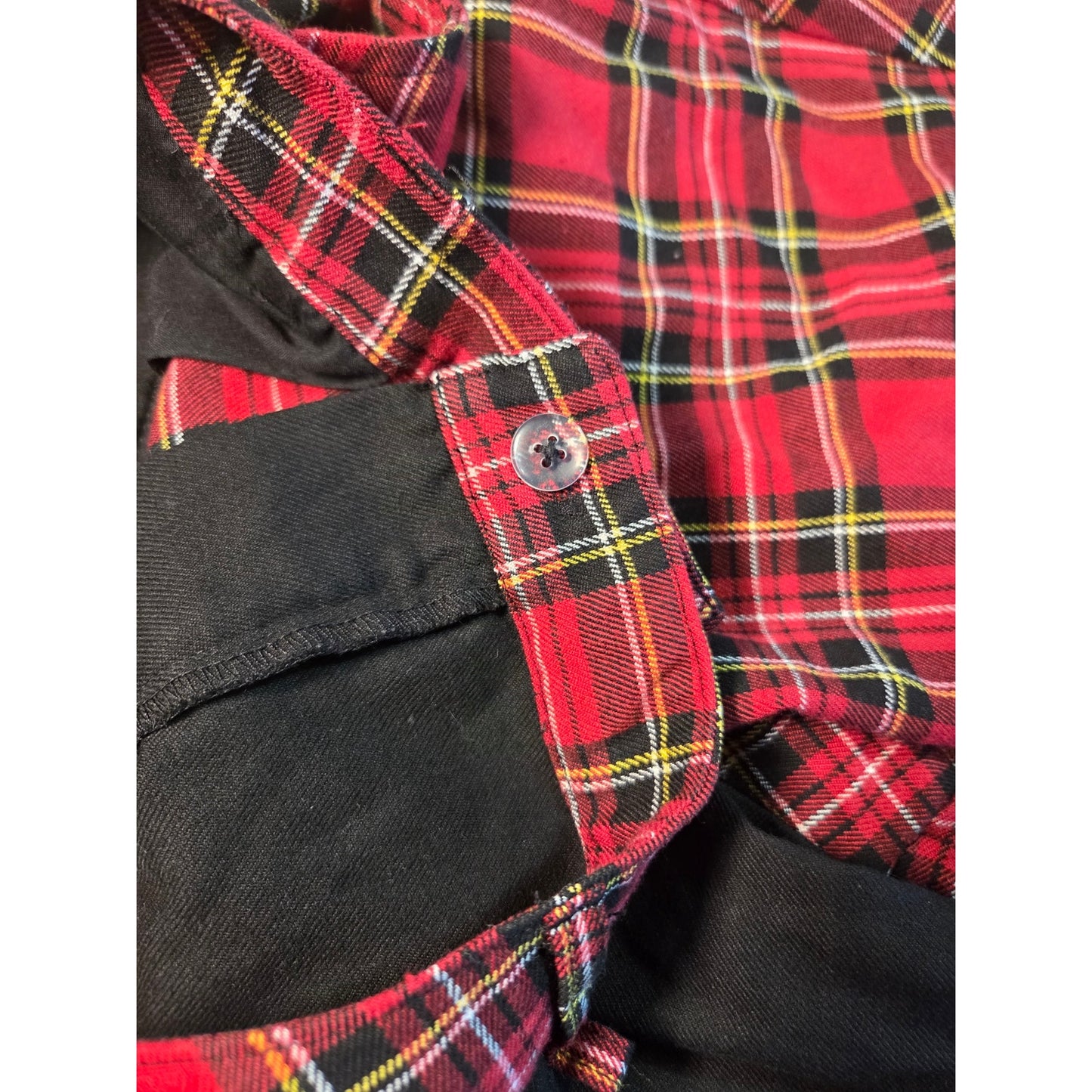 Hot Topic size small red flag contrast leg black skinny pants elastic waist