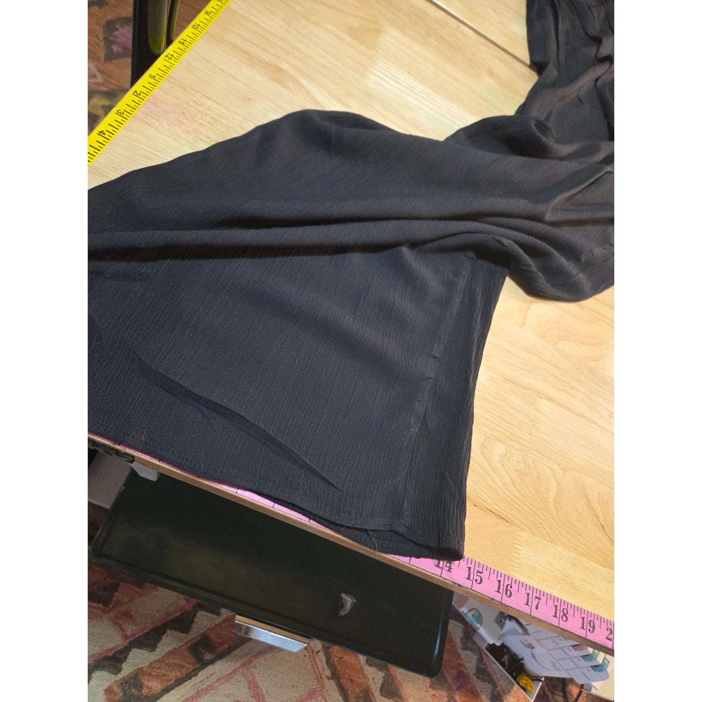 SO brand black wide leg jumpsuit elasticated waist sleeveless button Pockets LG