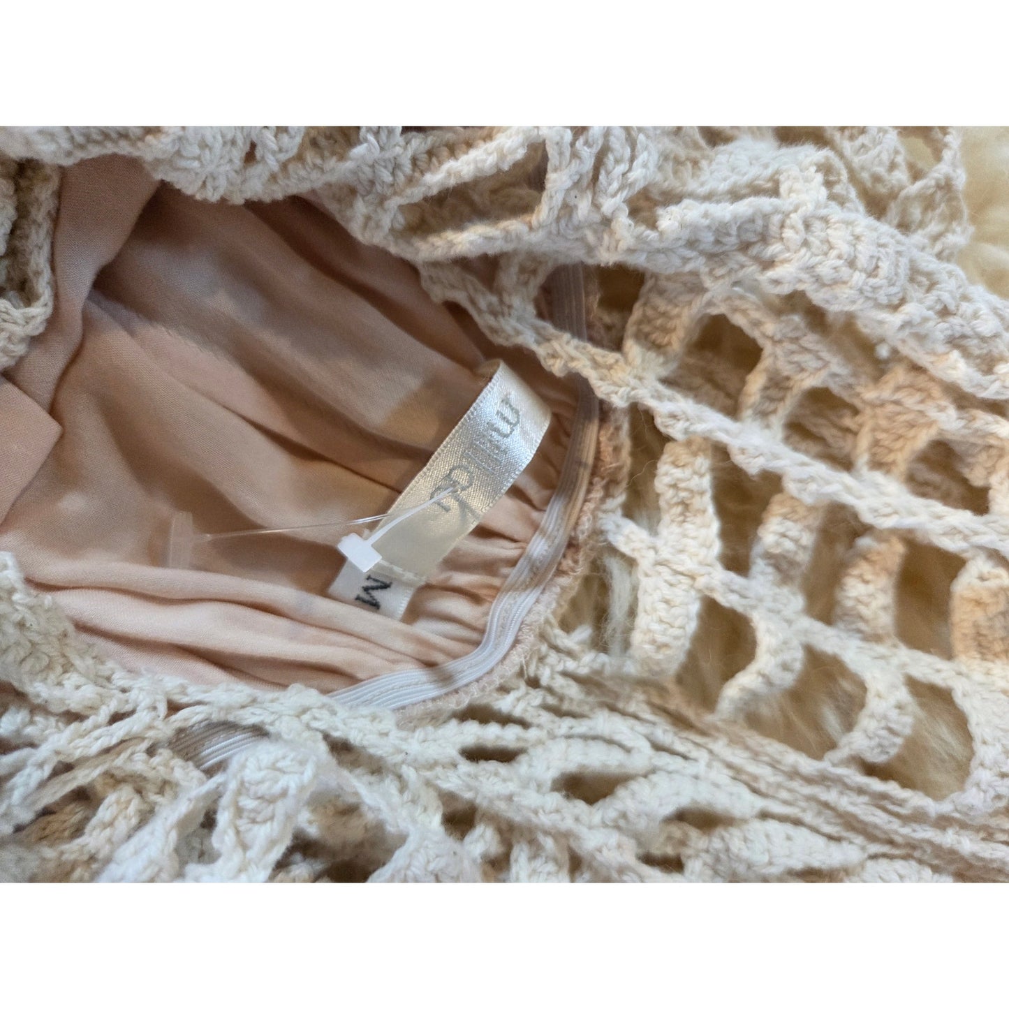 Millau rayon blend pink Satin dress crochet top tank sleeveless medium