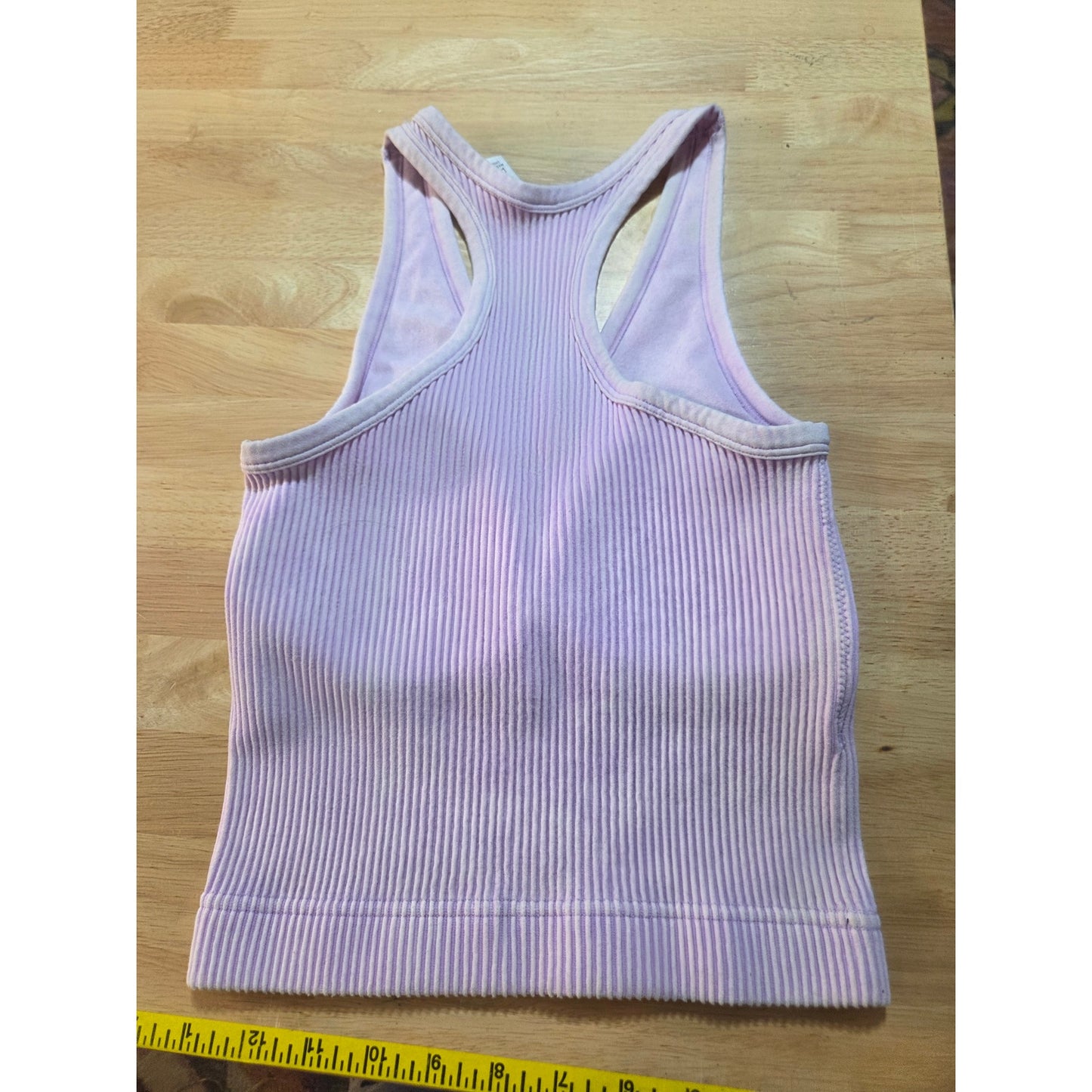 Zenana size large pink v-neck ribbed tank bralette sleeveless midriff lined